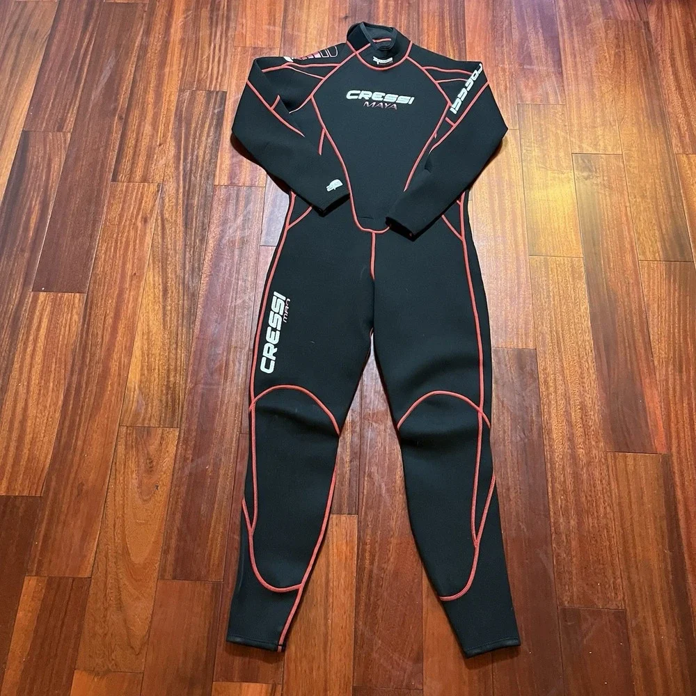 Cressi Maya Wetsuit Mens XL / 5 2.5mm Full Wetsuit Black Red SC 1981518 Anatomic